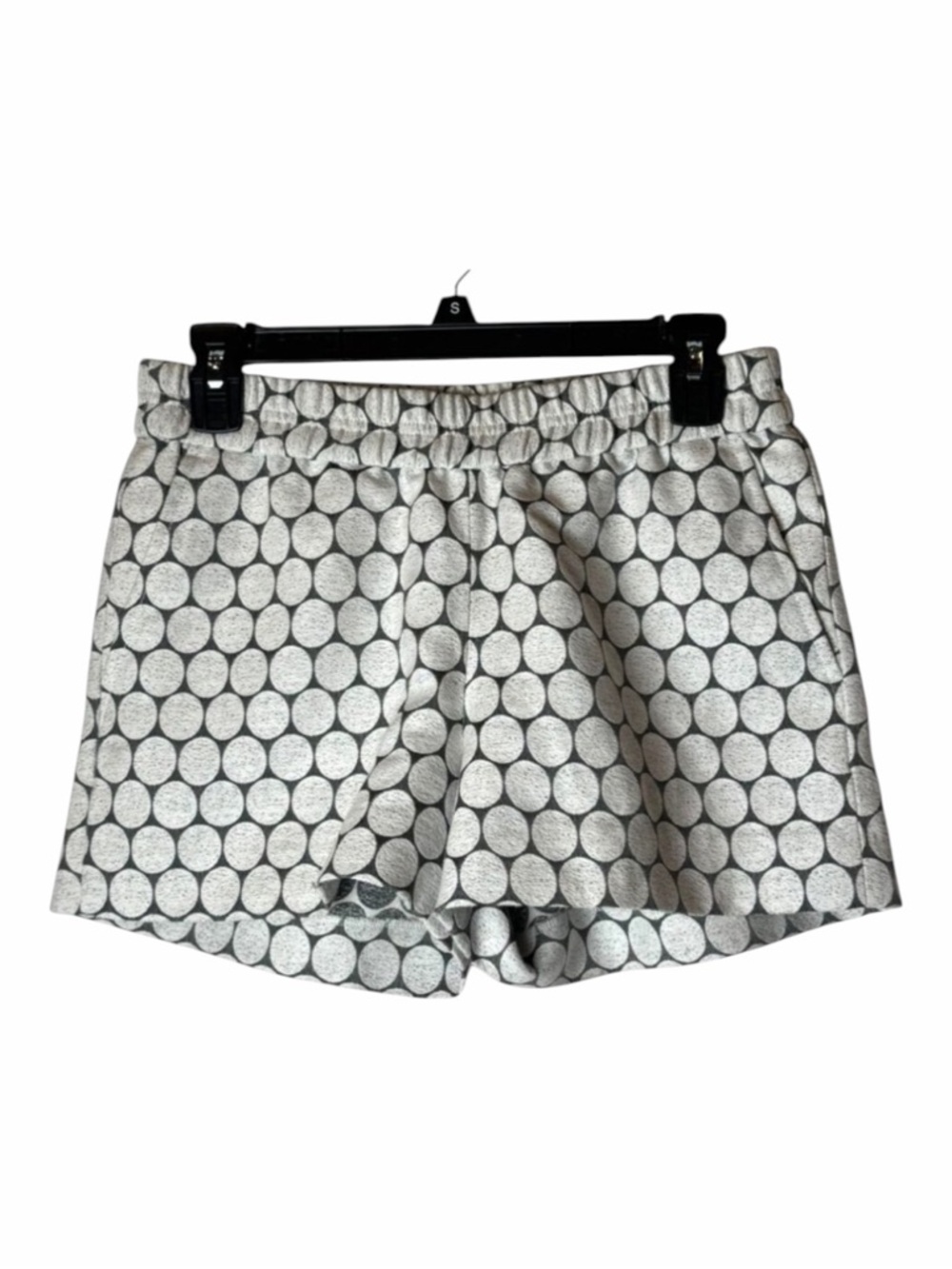 J Crew Shorts Women 0 Gray Ivory Polka Dot Pull On Elastic Waist Preppy Vacation